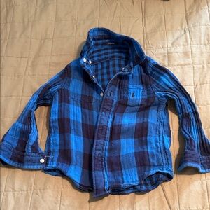 Ralph Lauren reversible Plaid Blue Kids Shirt